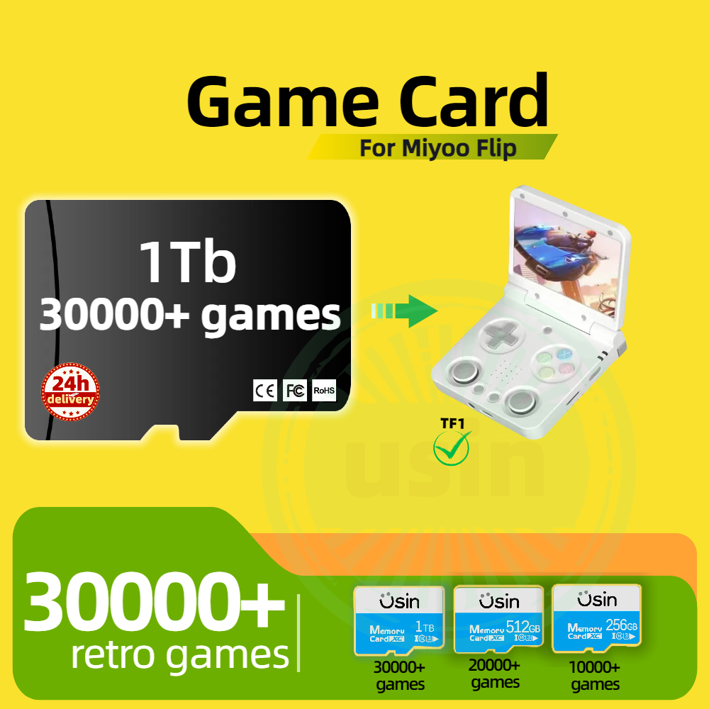 Retro Gaming Console Handheld - Game Card For Miyoo Flip 30000+