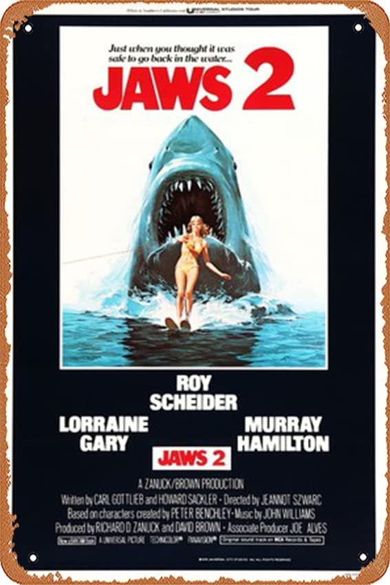 Jaws 2 Tin Sign Metal Tin Sign - đánh giá và giá Retro Gaming Pictures