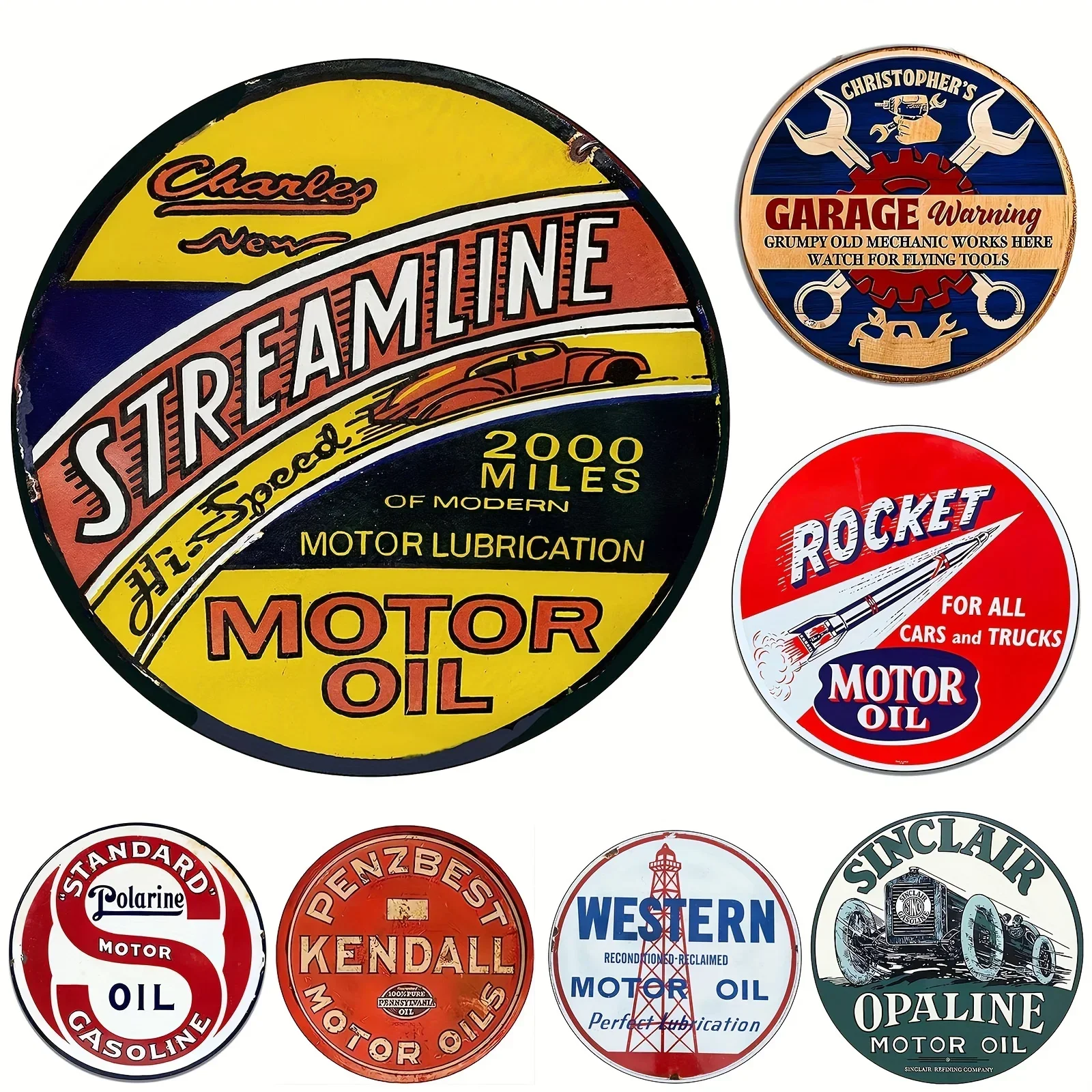 Vintage Motor Oil Sign Round M - đánh giá và giá Retro Gaming Pictures