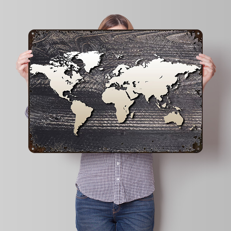 World Map 4 Metal Poster Custo - đánh giá và giá World Of Retro Gaming