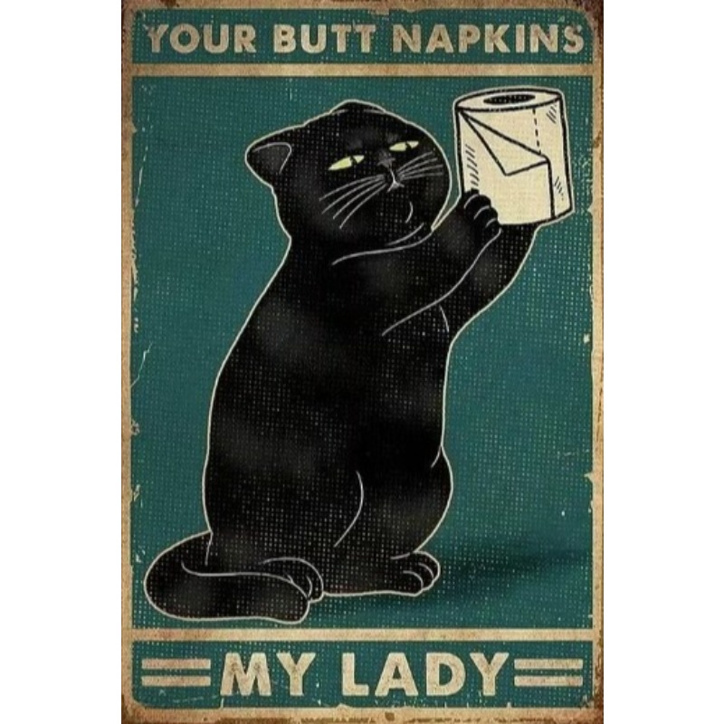 Black Funny Cat Metal Sign Vin - đánh giá và giá Retro Gaming Pictures